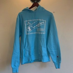 Champion Cyan Logo Hoodie
